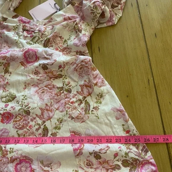 Women’s Floral Sweetheart Neck Puff Sleeve Long Feminine Avec Les Filles New 6 - Picture 10 of 16